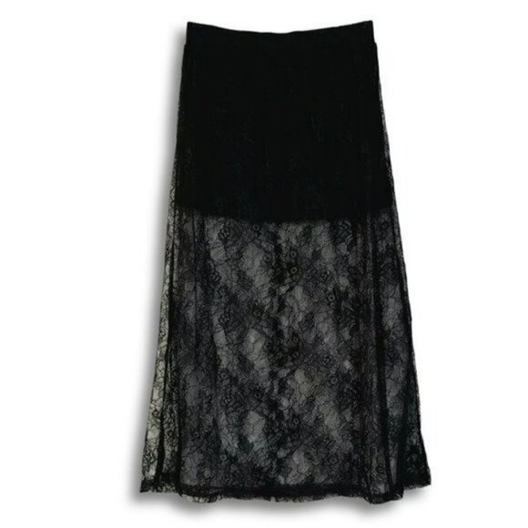 NWT POL Boho Floral Lace Elastic Waistband Maxi Skirt - Picture 5 of 6